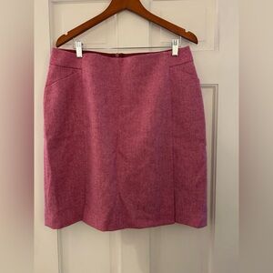British Boden Pink Herringbone Tweed Wool Moon Skirt Excellent UK 16 L US 12 L